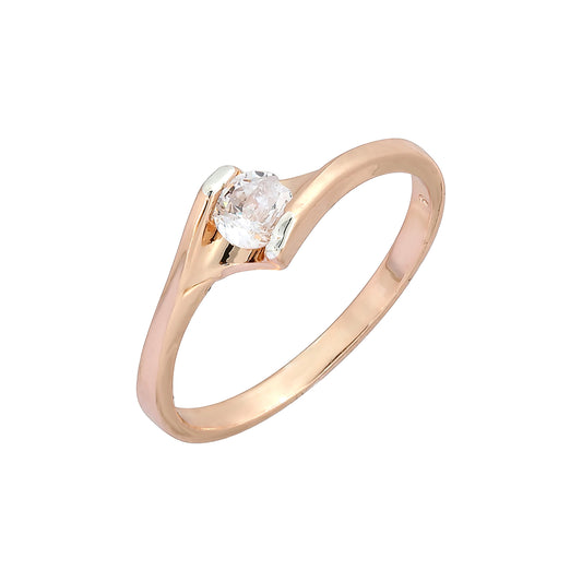 14K ゴールド、ローズゴールドのツートーンメッキカラーのリング