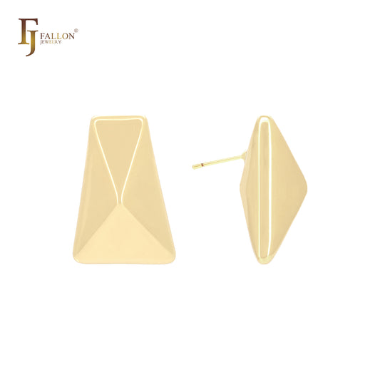 Серьги-гвоздики в форме маятника из 14-каратного золота, розового золота и белого золота