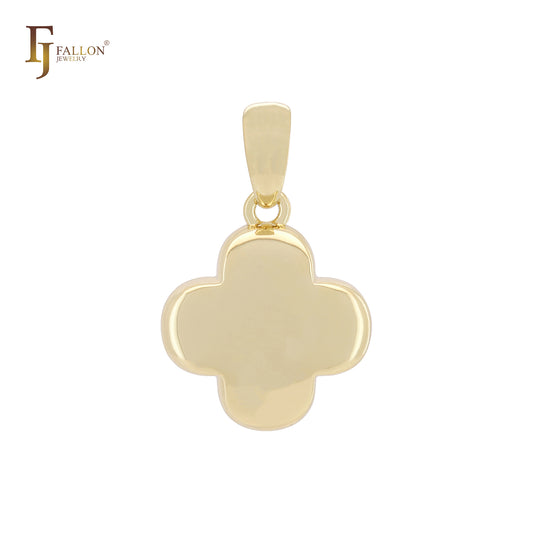 Anhänger aus 14 Karat Gold mit kleinem Kleeblatt und abgerundeter Spitze