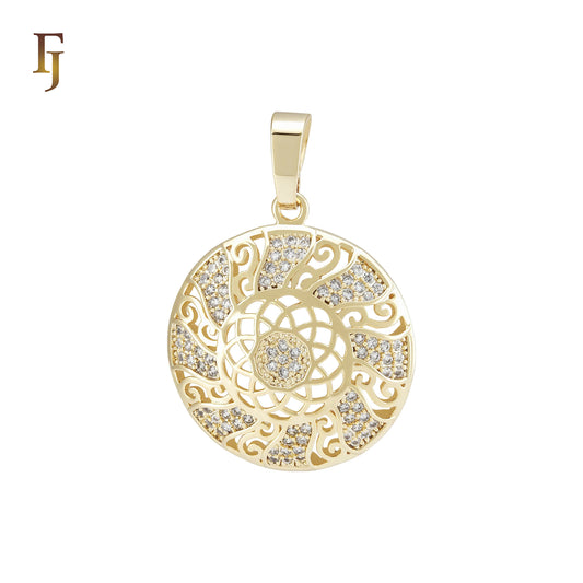 Rounded filigree 14K Gold Pendant