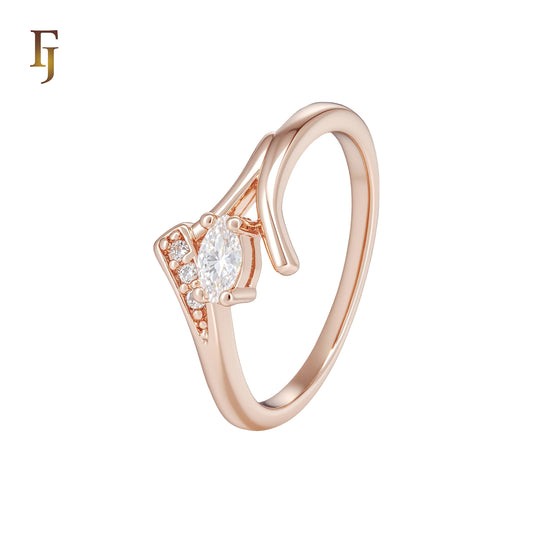 Solitaire white CZs Rose Gold Fashion Rings