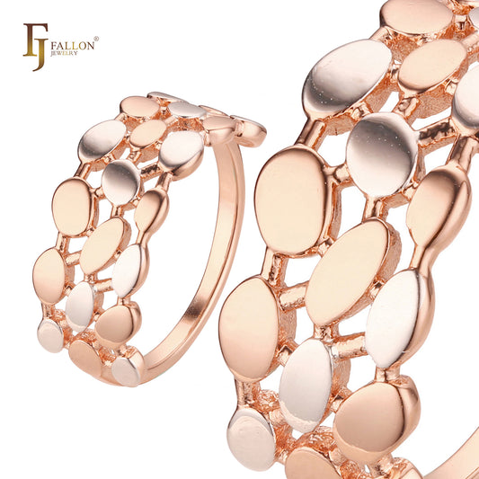 Rose Gold two tone fashion rings