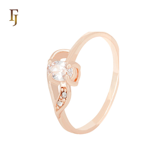 Solitaire white CZ Rose Gold Fashion Rings