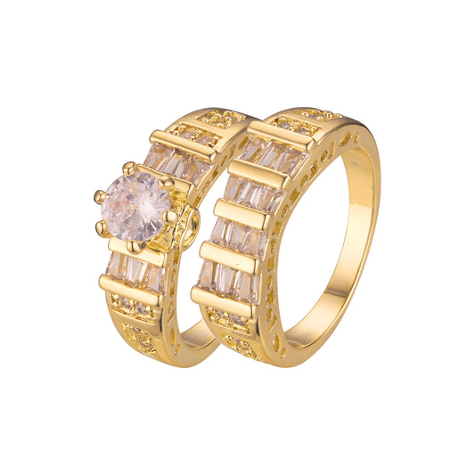 Anillos apilables en Oro de 18K, Oro Blanco, Baño de Oro de 14K colores