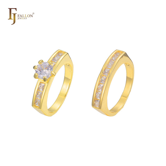 Anillos de Oro 14K apilables en racimo