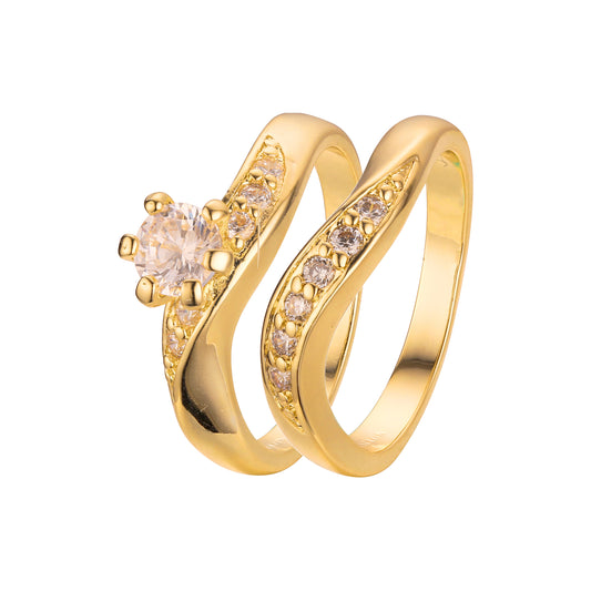 Anillos apilables de moda torcidos en colores Oro 18K, Oro Blanco, Oro 14K, Baño Oro 18K