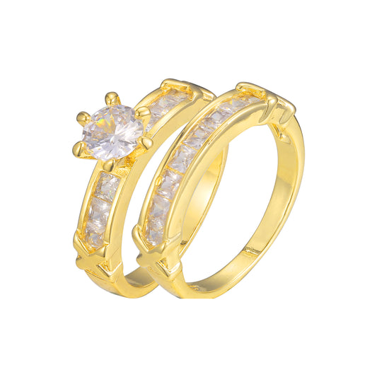 18K ゴールド、ホワイト ゴールド、14K ゴールド メッキ色の重ね付け可能なリング