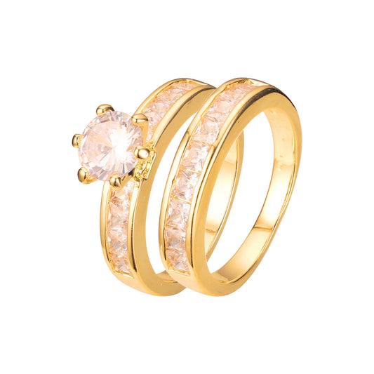 18K ゴールド、ホワイト ゴールド、14K ゴールド メッキ色の重ね付け可能なリング