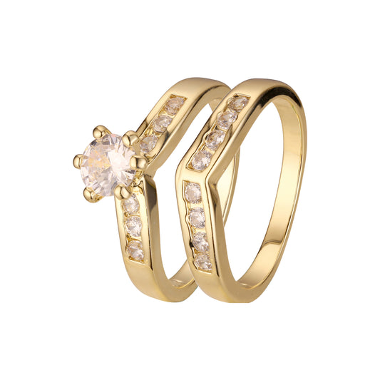 18K ゴールド、ホワイト ゴールド、14K ゴールド メッキ色の重ね付け可能なリング