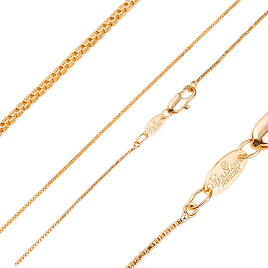 Cadenas de eslabones Thin Box enchapadas en Oro 14K, oro rosa, oro blanco