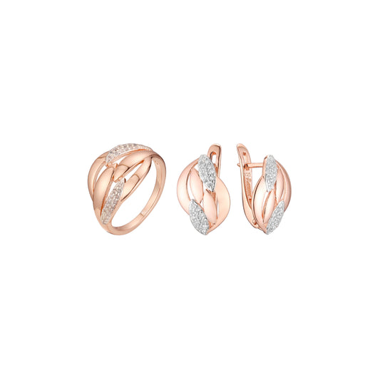 Conjunto de folhas de dois tons Rose Gold