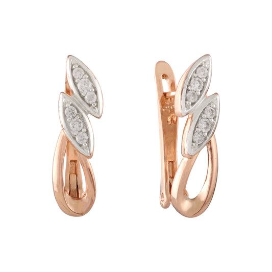 Rose Gold two tone earrings