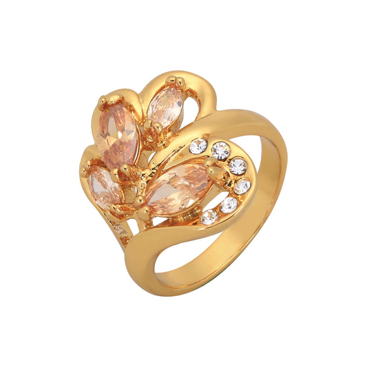 ファッションクラスターファッションカラフルなCZローズゴールドリング