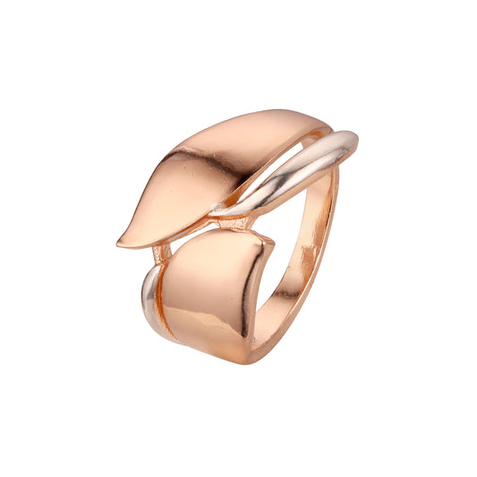 Rose Gold two tone wide fashion rings