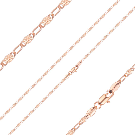 Oro 14K martillado con lentejuelas, cadenas de oro rosa