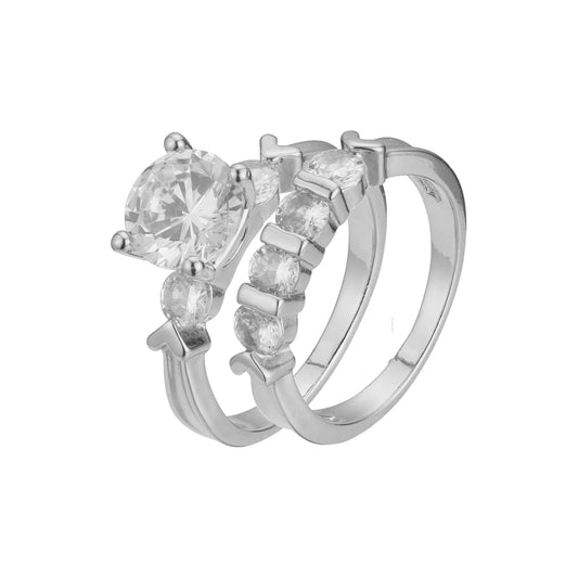 18K ゴールド、ホワイト ゴールド、14K ゴールド メッキ色の重ね付け可能なリング