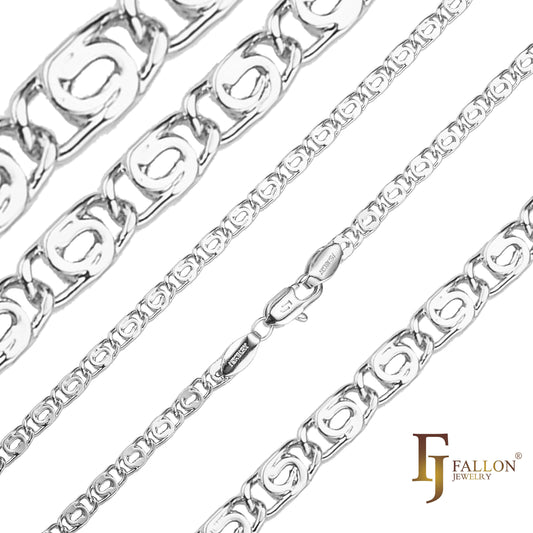 18K 金、14K 金、玫瑰金、白金蜗牛锁孔链