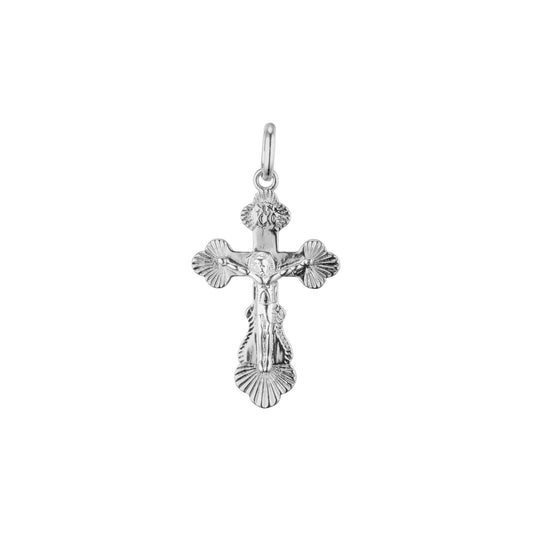 crucifix Eastern Orthodox Russian Rose Gold two tone, White Gold pendant