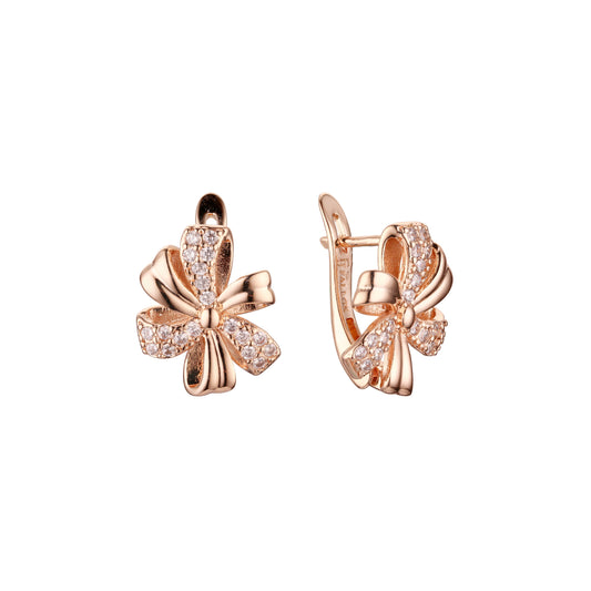 .Pendientes en Oro Rosa, baño en dos tonos