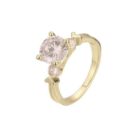 18K ゴールド、ホワイト ゴールド、14K ゴールド メッキ色の重ね付け可能なリング