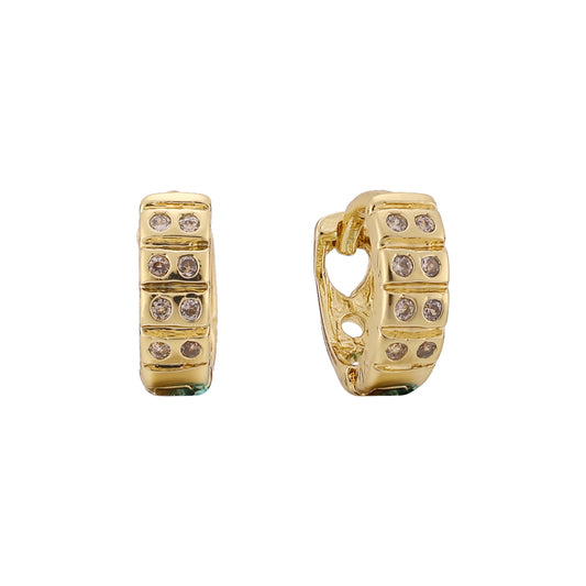 brincos huggie de ouro 14k