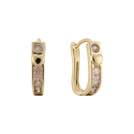 14k gold earrings with little heart