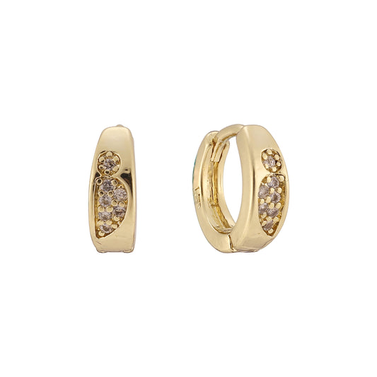 brincos huggie de ouro 14k