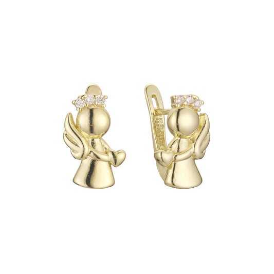 Baby Angel 儿童耳环 14K 金、玫瑰金,双色