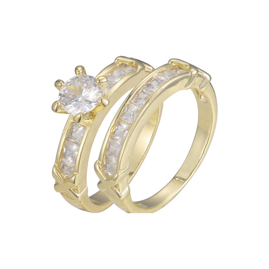 18K ゴールド、ホワイト ゴールド、14K ゴールド メッキ色の重ね付け可能なリング