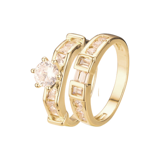 18K ゴールド、ホワイト ゴールド、14K ゴールド メッキ色の重ね付け可能なリング