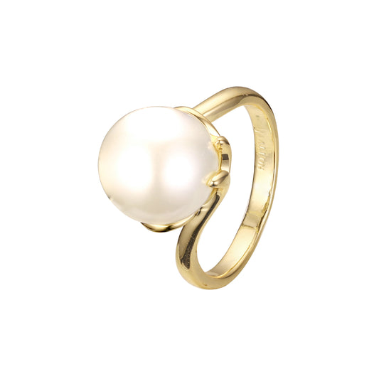 ソリティア 14K ゴールド、ローズゴールド パール リング