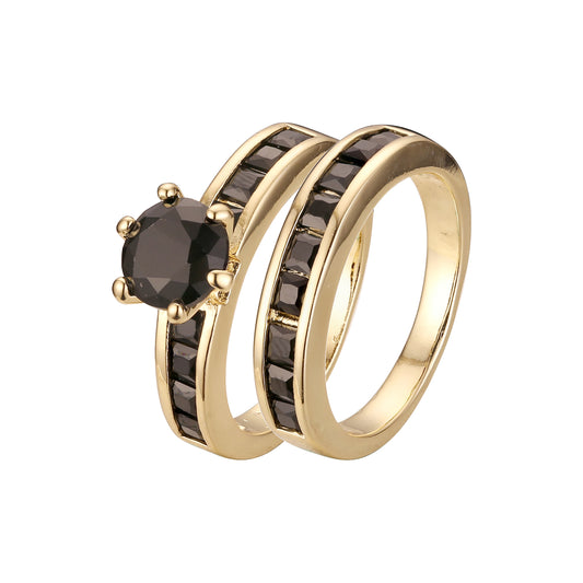 18K ゴールド、ホワイト ゴールド、14K ゴールド メッキ色の重ね付け可能なリング