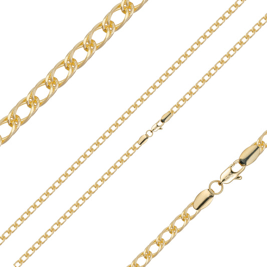 镀 14K 金、玫瑰金双锁链