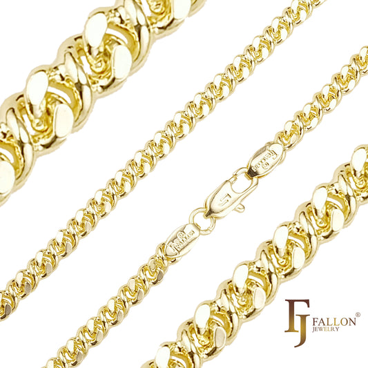 Cadenas Infinity de 8 eslabones redondos de 1,5 mm a 4 mm chapadas en Oro 14K, oro rosa, oro blanco, dos tonos