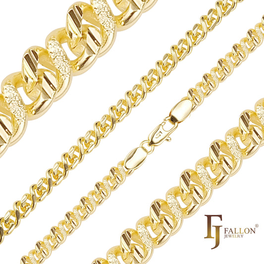 Classic Infinity 8 hammered link chains plated in 14K Gold, Rose Gold