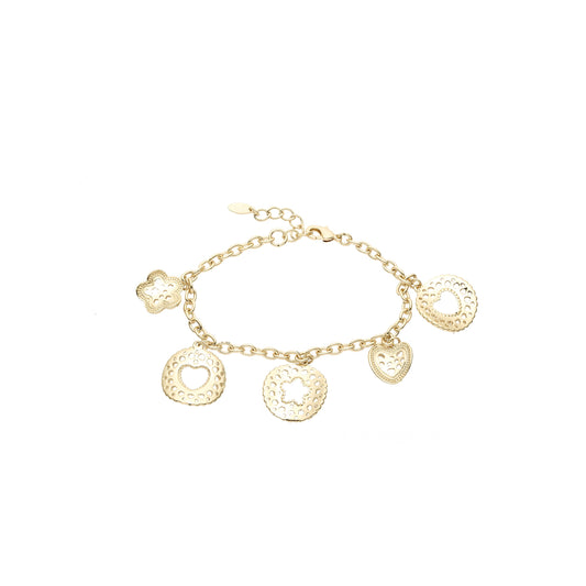 Pulseiras de elos extravagantes banhadas em ouro 14K