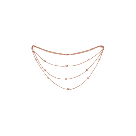 Collar largo de abalorios chapado en Oro Blanco, Oro 14K, Oro Rosa, dos tonos, tres tonos