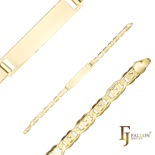 Pulseiras masculinas Mariner N link banhadas a ouro 14K