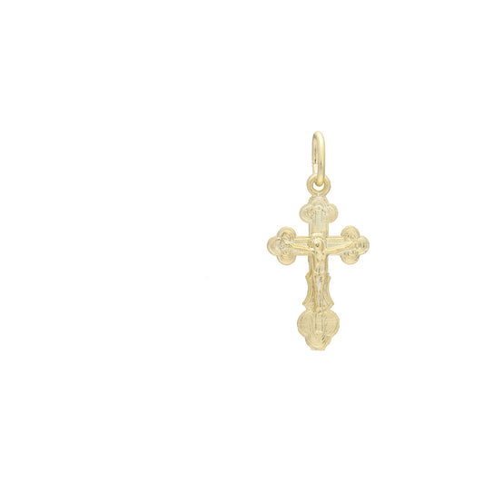 Eastern Orthodox Russian budded pendant in 14K Gold, Rose Gold & White Gold plating colors