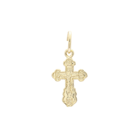 Eastern Orthodox Russian budded pendant in 14K Gold, Rose Gold & White Gold plating colors