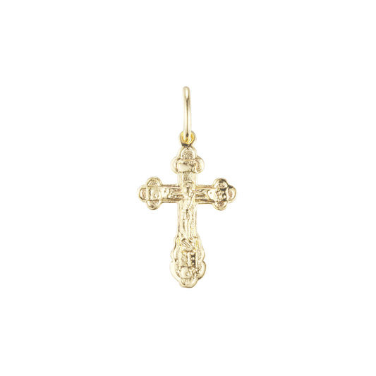 Eastern Orthodox Russian budded pendant in 14K Gold, Rose Gold, White Gold plating colors
