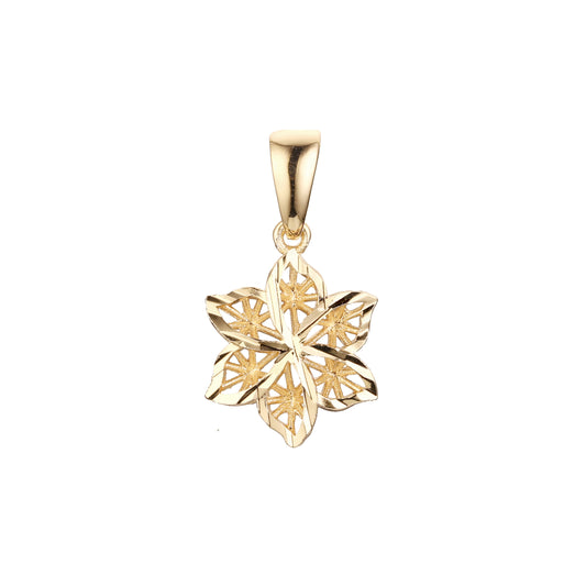 Strahlender Blumenanh?nger aus zweifarbigem Ros¨¦gold mit 14-Karat-Vergoldung