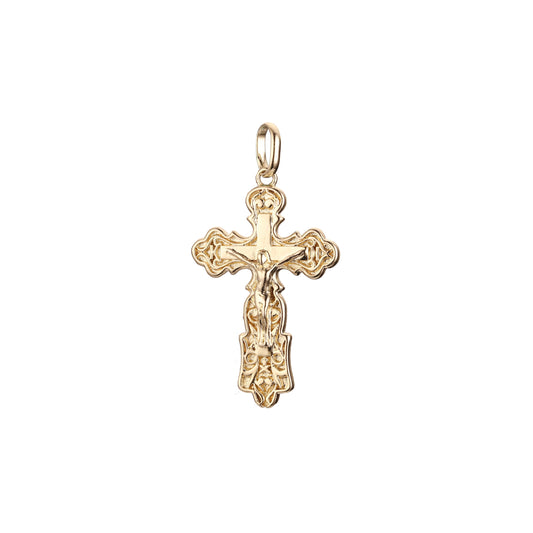 Eastern Orthodox Russian budded pendant in Rose Gold two tone, 14K Gold plating colors