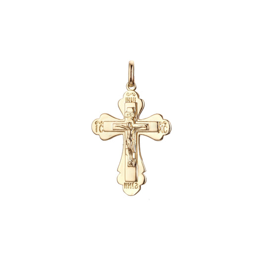Eastern Orthodox Russian budded pendant in Rose Gold two tone, 14K Gold plating colors