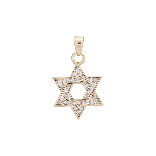 Colgante de estrella de David con hexagrama en Oro 14K
