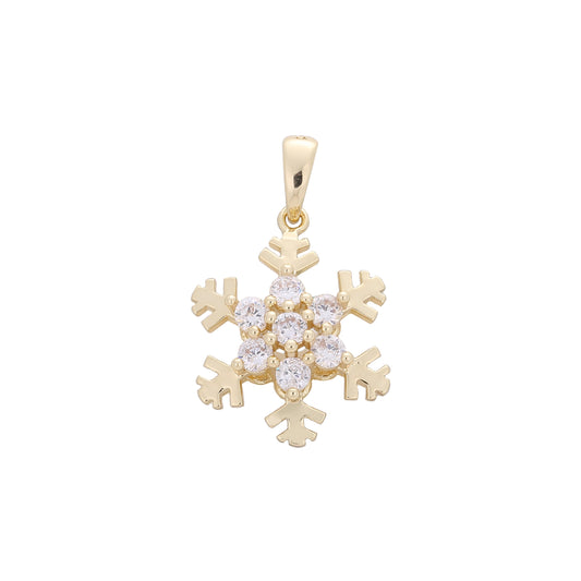 Colgante de racimo de copos de nieve de Oro 14K