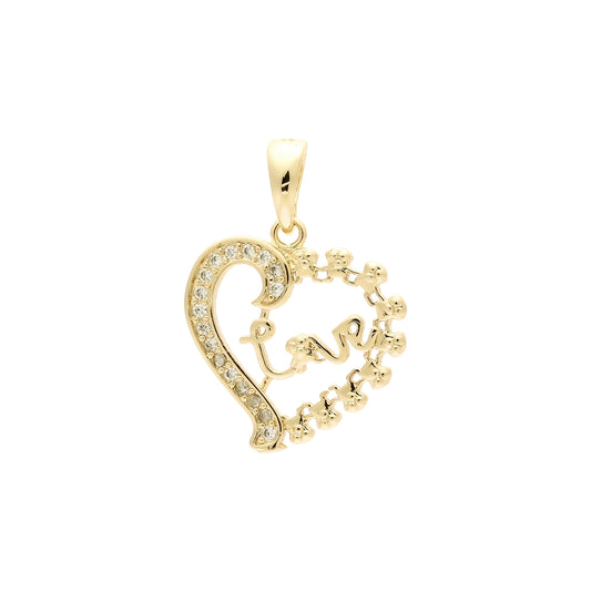 Colgante de amor en corazón de Oro 14K