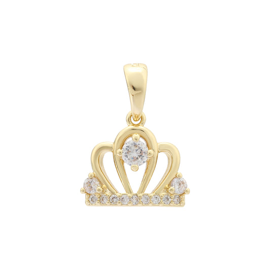 Colgante de racimo de corona de oro de 14K