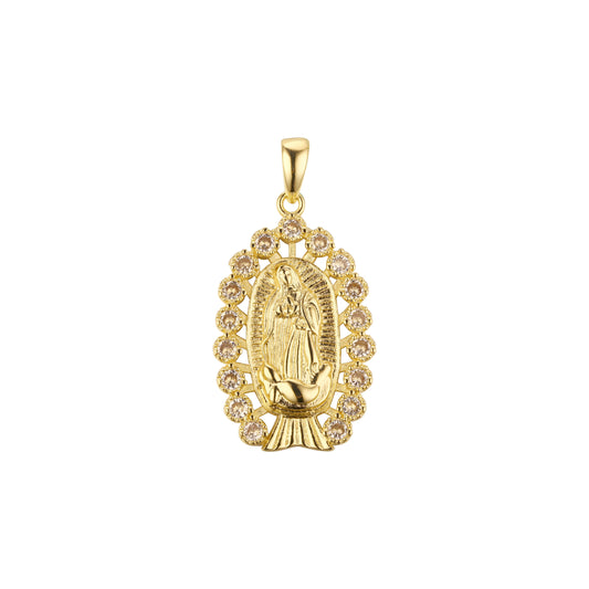 Pingente Virgem Maria de Guadalupe banhado em ouro 14K