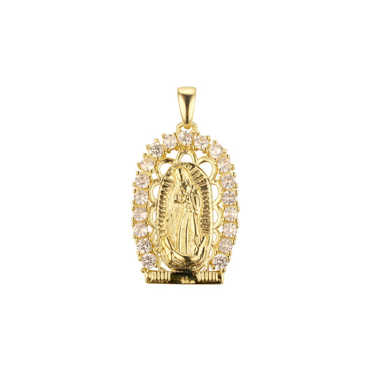 Pingente Virgem Maria de Guadalupe banhado em ouro 14K